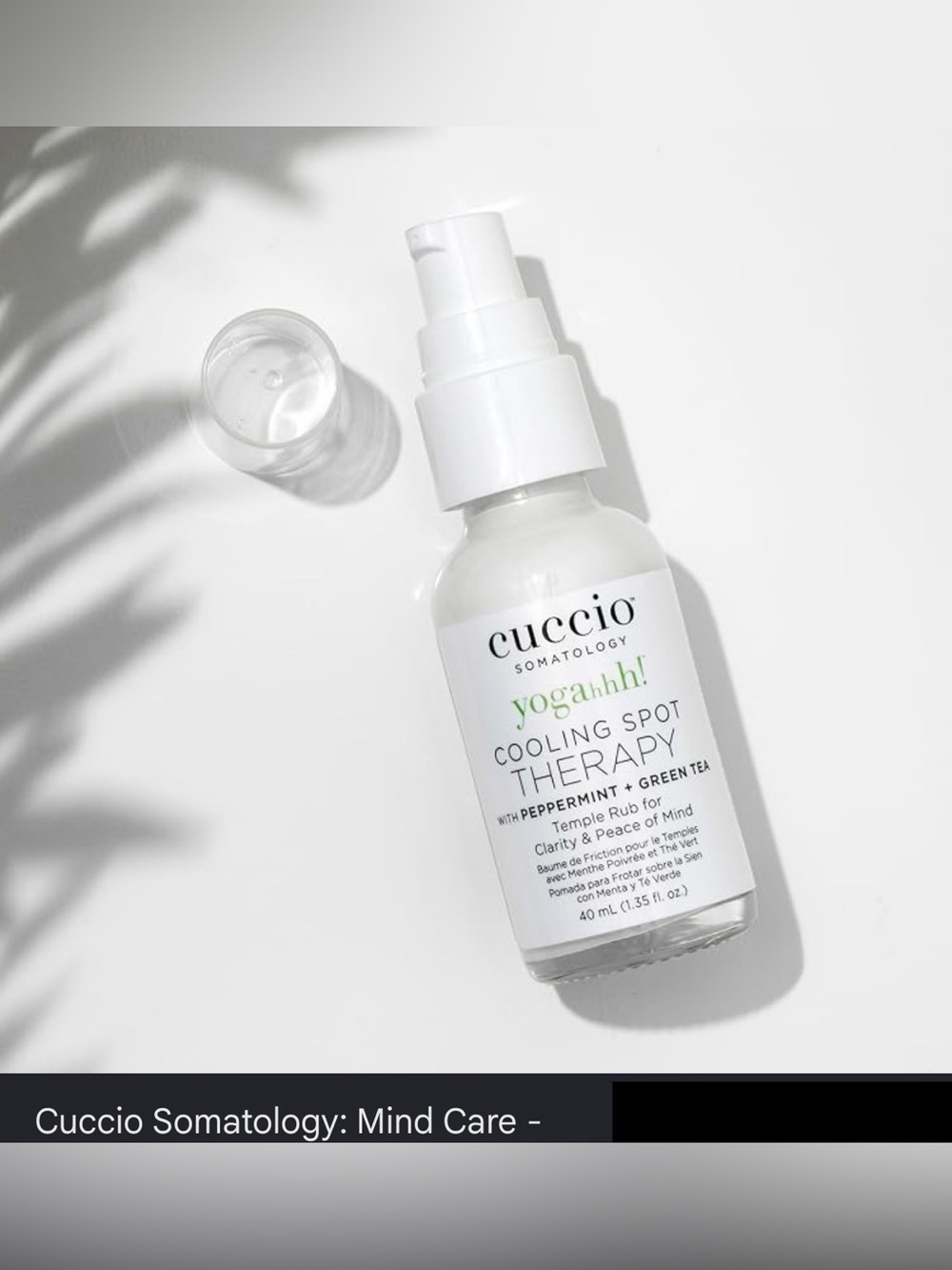 CUCCIO SOMATOLOGY COOLING SPOT TEMPLE THERAPY - PEPPERMINT + GREEN TEA Scent